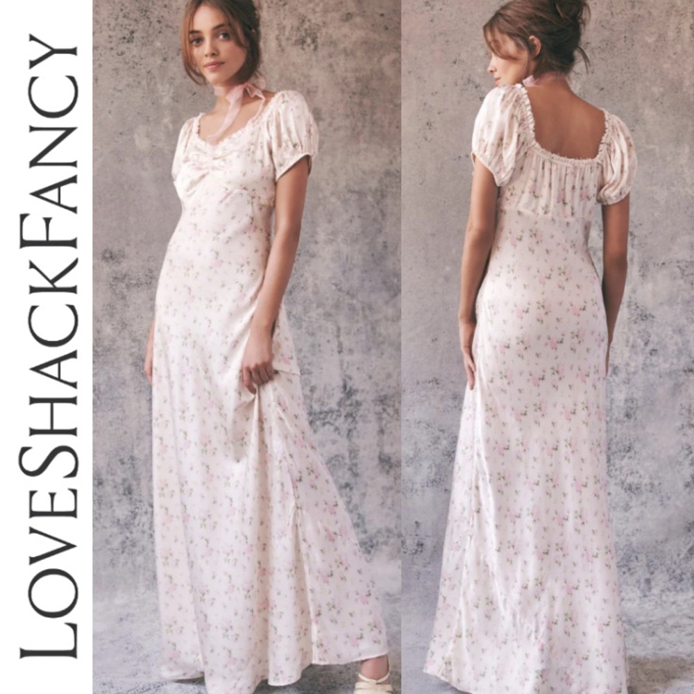 NWT LoveShackFancy Madara White Floral Dress